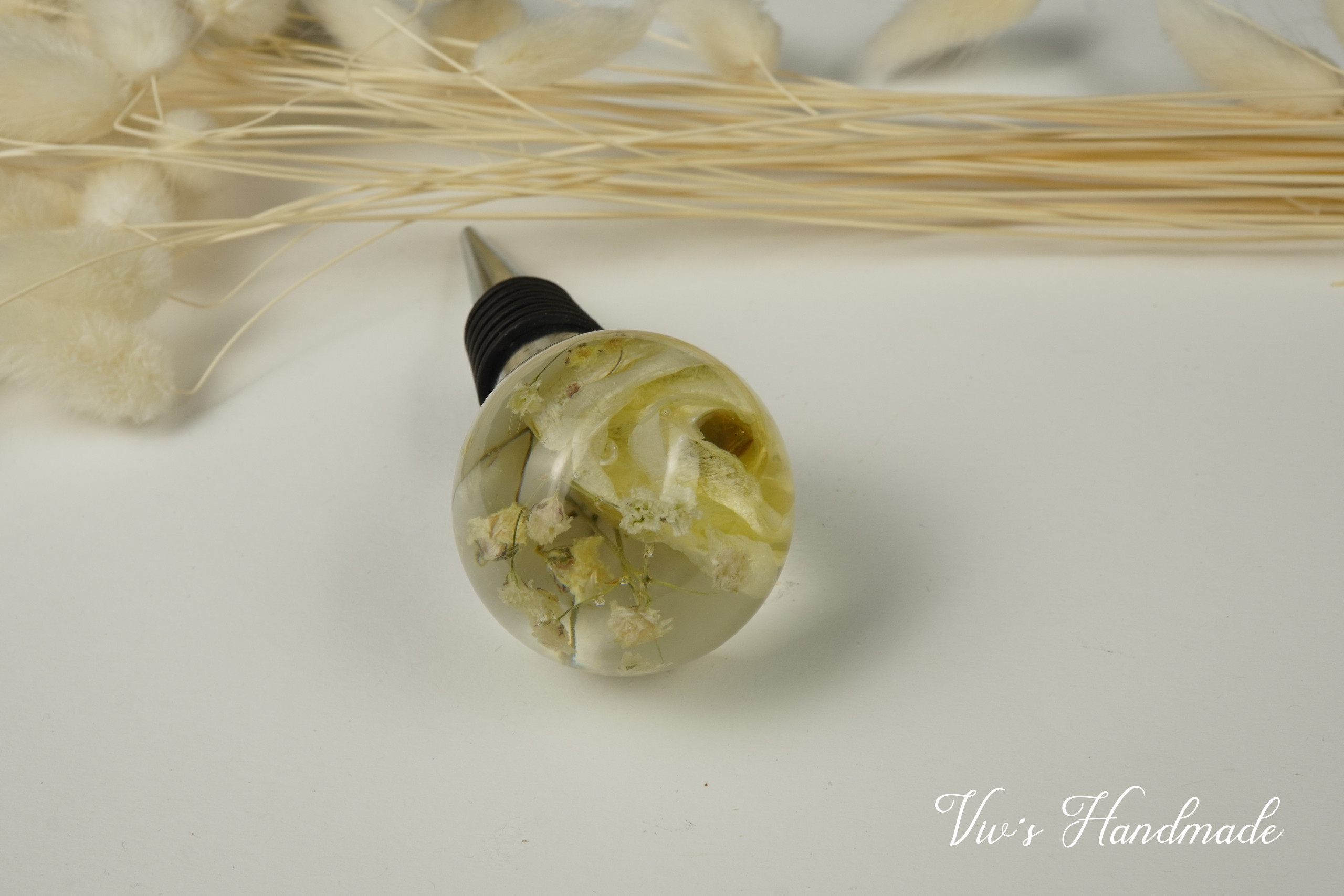 Brautstrauß konservieren in Weinstopfen Epoxidharz