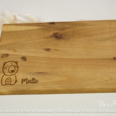 Personalisierte Frühstücksbrettchen aus Holz