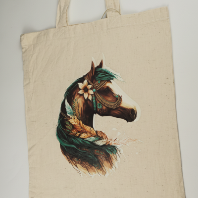 Stofftasche/-beutel Pferd Braun