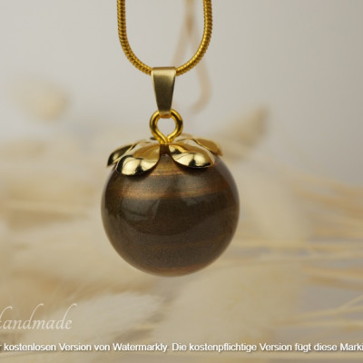Kugelkettenanhänger Goldfarben 17mm Epoxidharz