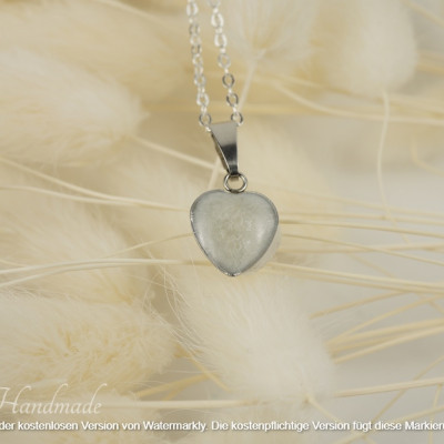 Herzkettenanhänger Perlmutt Epoxidharz