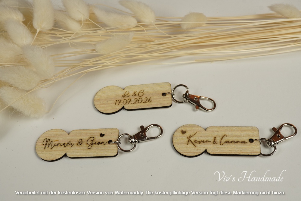 Personalisierter Einkaufswagenlöser aus Holz / Gastgeschenk / Hochzeitserinnerung