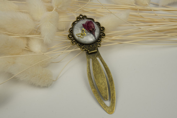 Lesezeichen Blume/Schmetterling Epoxidharz