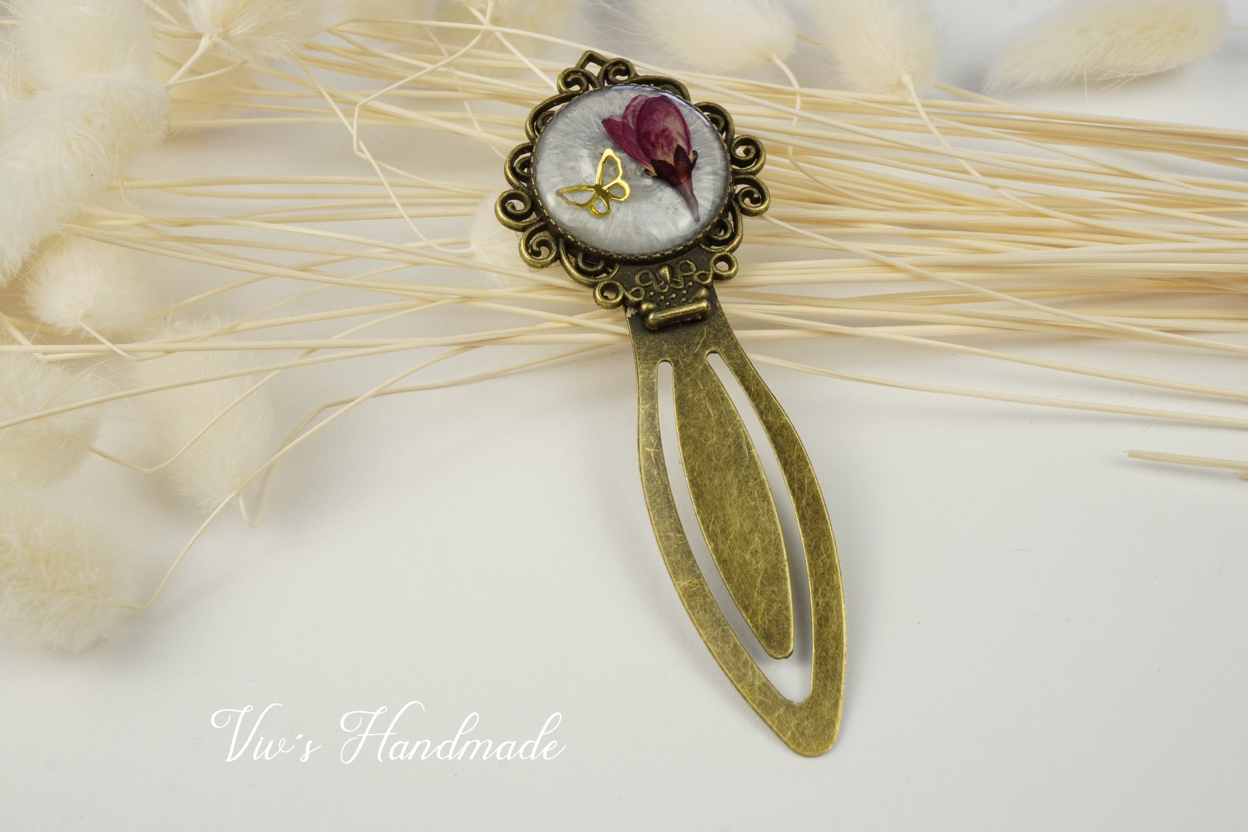 Lesezeichen Blume/Schmetterling Epoxidharz