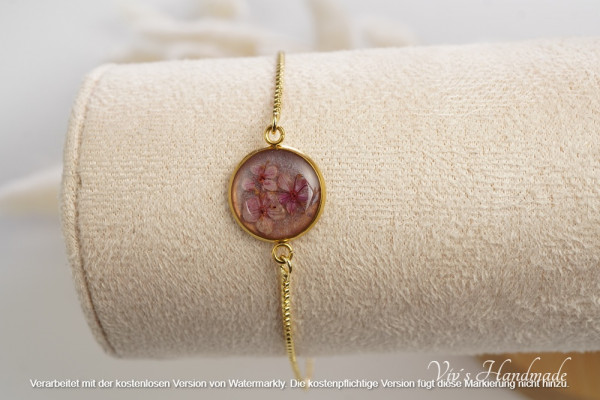 Armband Blume/Rosa Epoxidharz