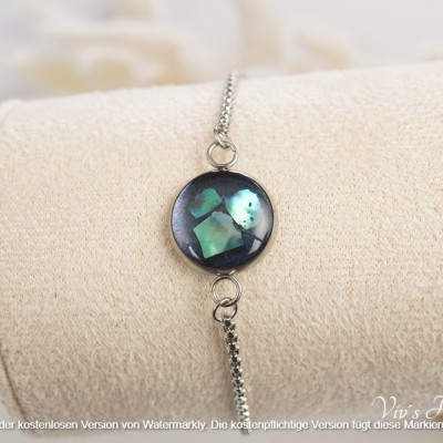 Armband Blau/Muschelsplitter Epoxidharz