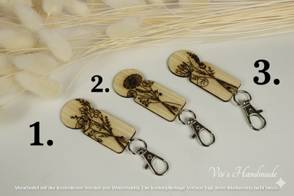 Einkaufswagenlöser Blumenmotiv 2 Holz