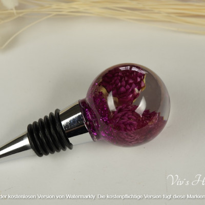 Weinverschluss Blumen Epoxidharz