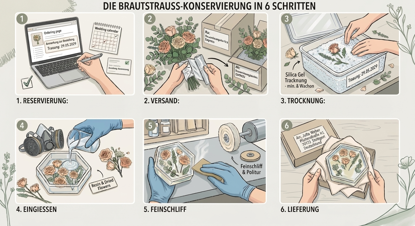 Brautstrauß konservieren / Hochzeitsstrauß Verewigung Epoxidharz *NUR ANZAHLUNG* – Bild 3